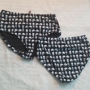 High waisted skull bikini bottoms